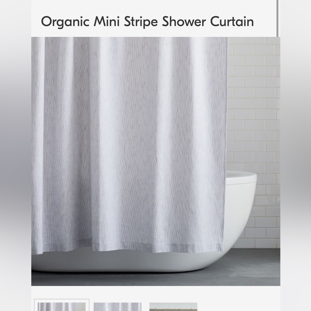 Organic Mini Stripe Shower Curtain